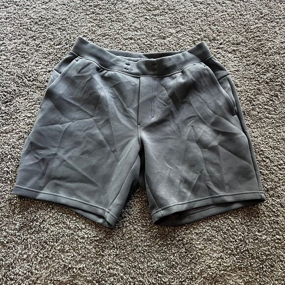 Lululemon Smooth Spacer Shorts 7” Washed Denim Blue Athletic Stretch Mens Sz M - Picture 1 of 7